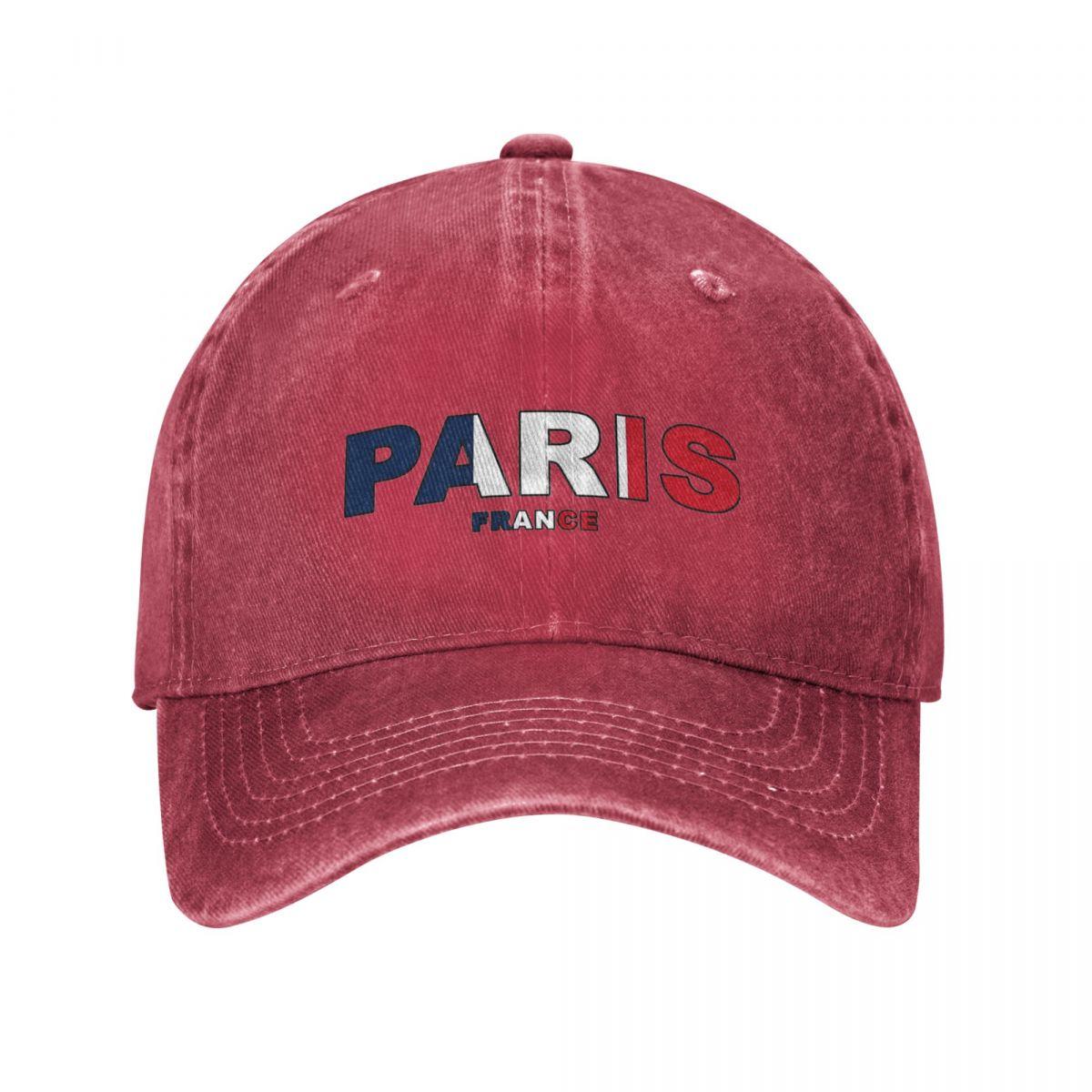 Paris France Colored With Flag Washed Baseball Cap France Flag Hip Hop Dad Hats Summer Unisex Unisex Outdoor Sports Baseball Caps One Size