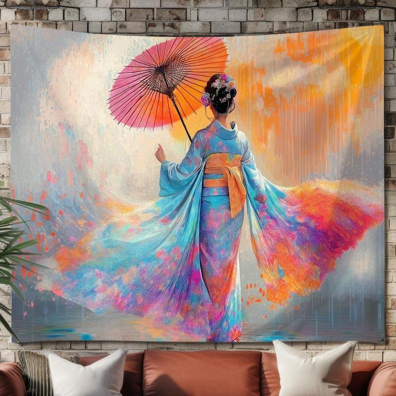 Vibrant Geisha tapestry 75x100 чёрный