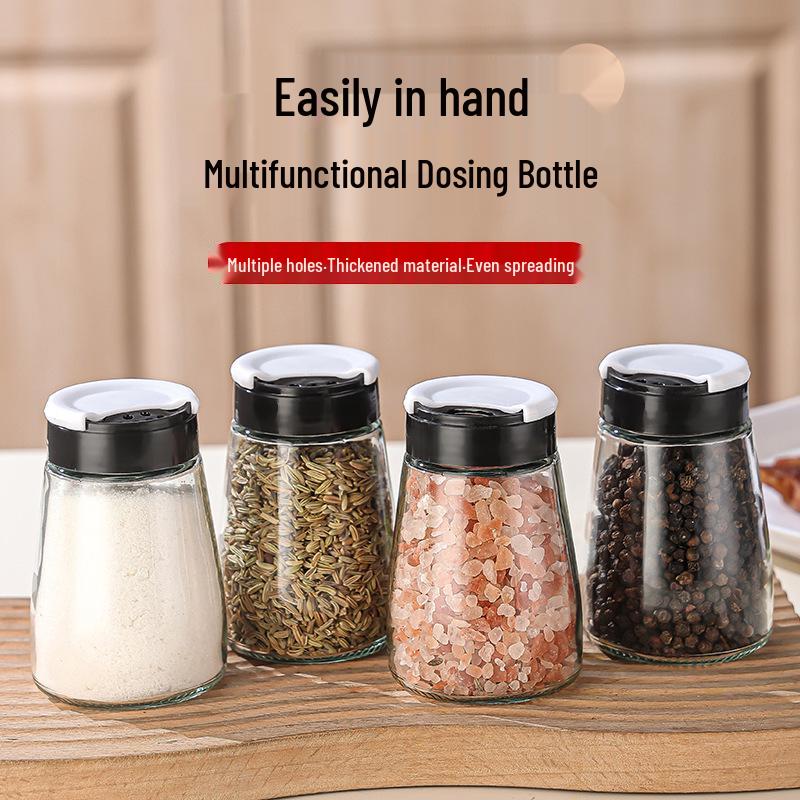 Transparent Rotating Seasoning Bottle, 120ml/170ml - Three-Hole Design for Barbecue and Pepper Powder.