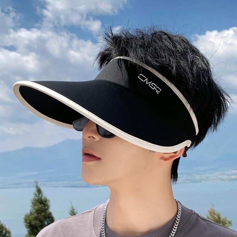 Summer Fashionable Anti UV Sun Protection Visor Large Brim for Men and Women Sun Protection Hat Adjustable чёрный