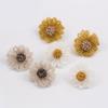 925 Autumn And Winter Colored Plush Woven Flower Earrings, Small Temperament And Fresh Mori Braided Daisy Stud Earrings