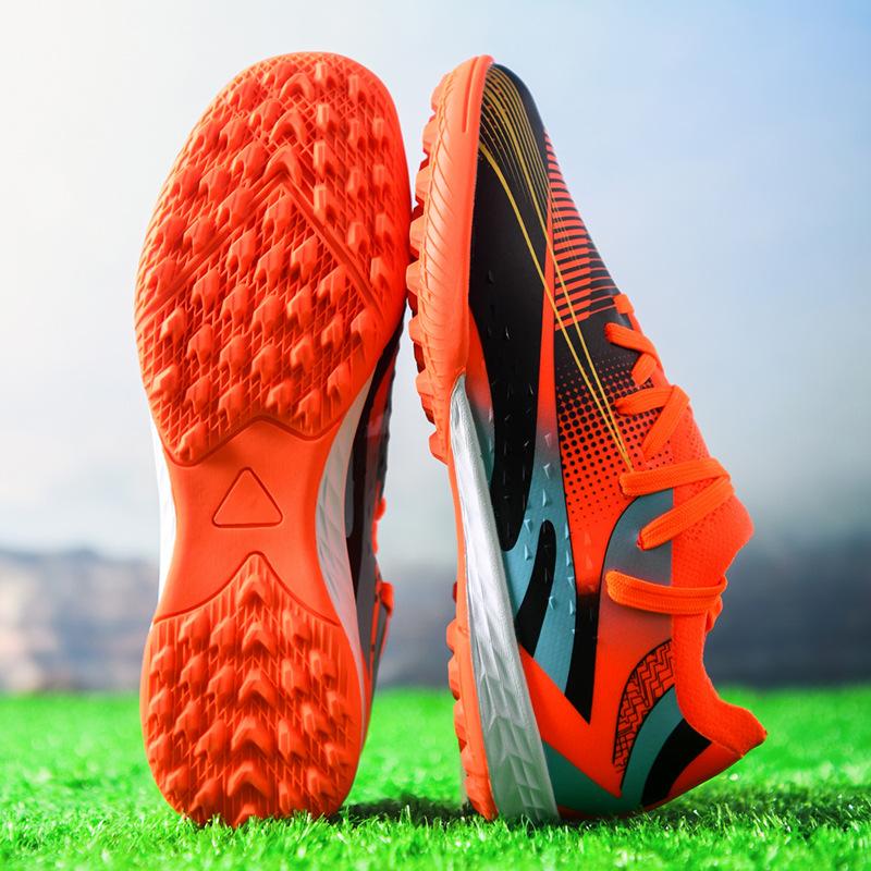 2025 New Children's Football Shoes Men's Sports Competition Training Shoes Artificial Turf Socks Mouth Flat Bottom TF Broken Nails