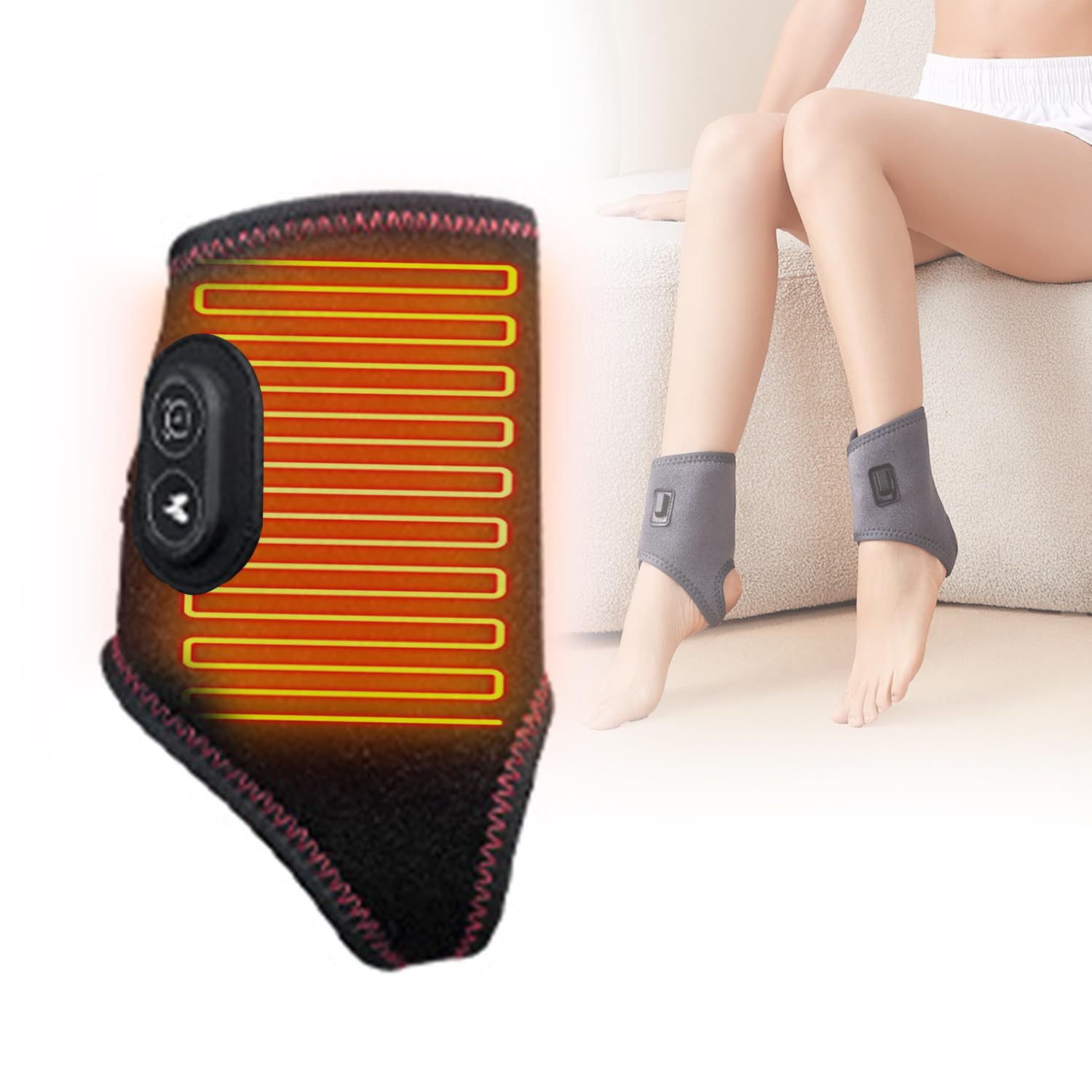 

your ankles and MACOLAUDER Electric Heated Ankle 1 Ankle Heating Fixed Heating Fixed Time Mobile Power Hot Ankle For both left and USB Washable Warm чорний