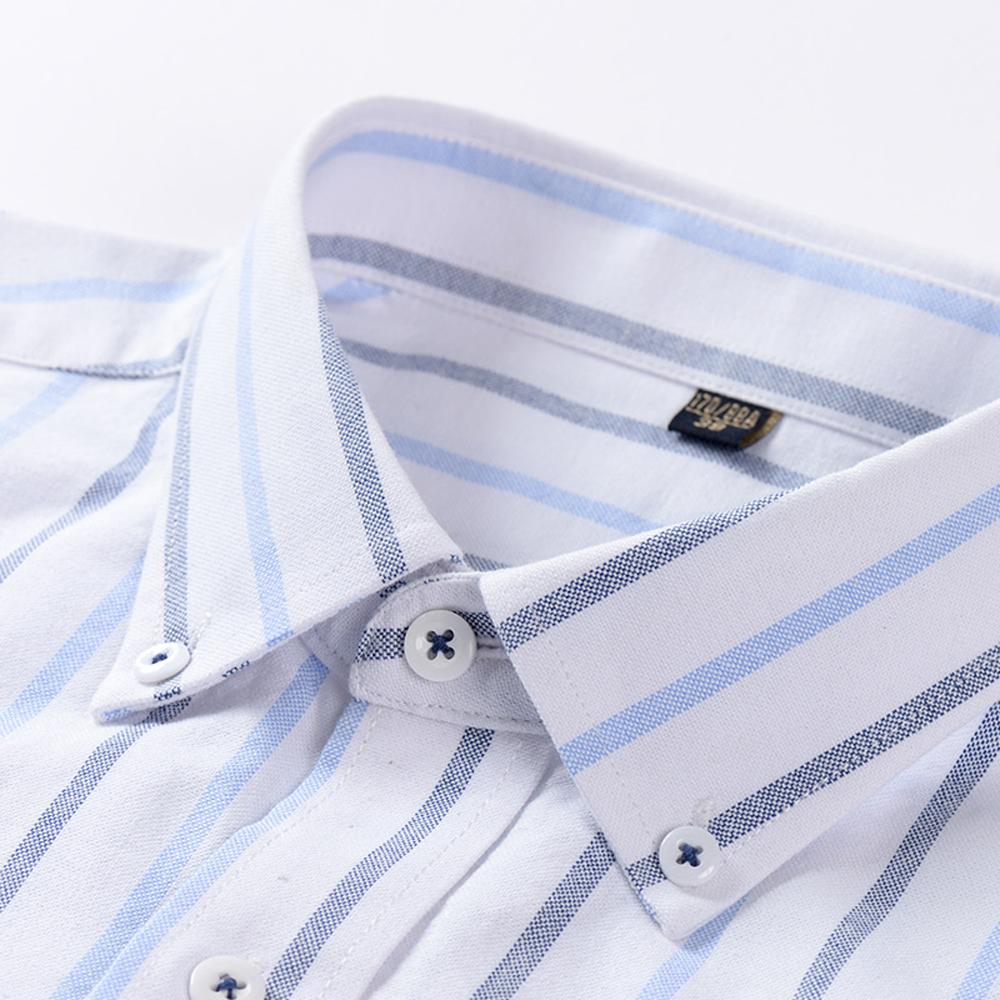 Herren Langarm Oxford Button-Down Hemden Freizeitkleidhemd für Herren Bequem 100% Baumwolle Mehrere Karomuster/Gestreift Herrenbekleidung