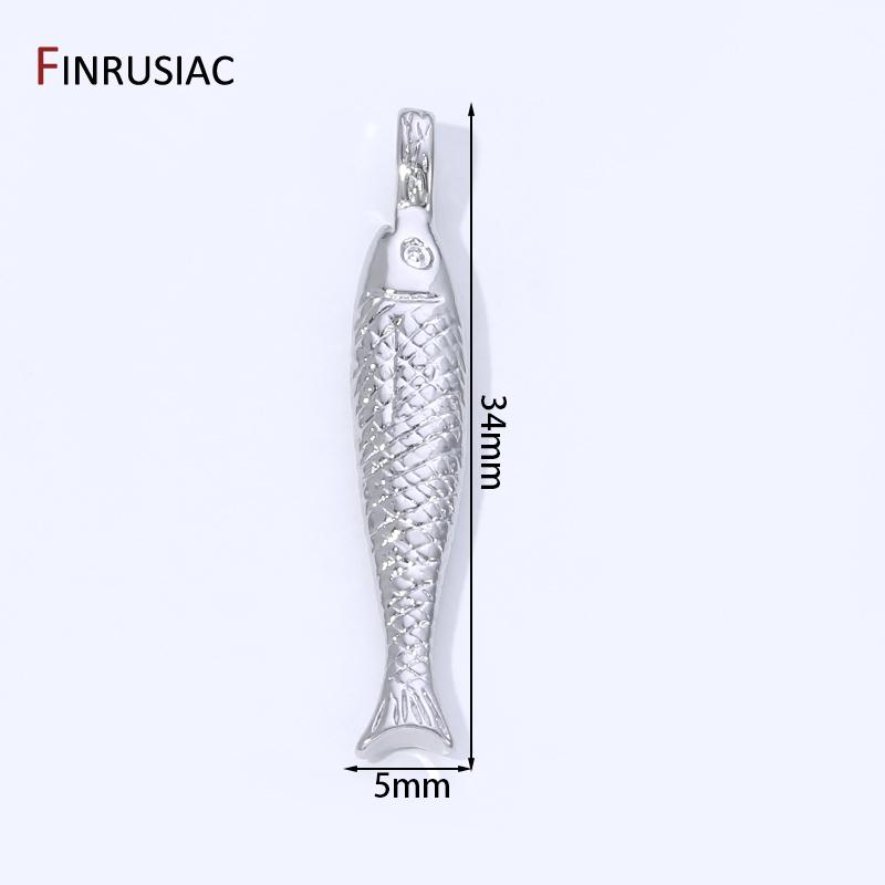 

14K Gold Plated Brass Ocean Jewelry Charms 3D Fish Animal Pendants For DIY Necklace Bracelet Jewelry Making Findings Accessories 1 piece