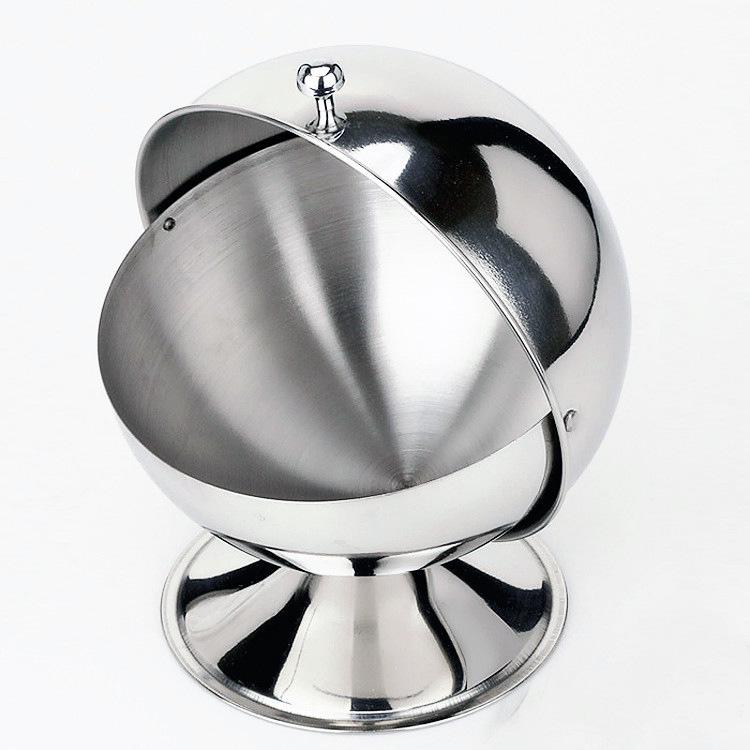 Stainless Steel Flip-Top Sugar Bowl and Condiment Jar