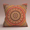 45x45cm Bohemian Cushion Cover Mandala Floral Pattern Peach Pillow Cover for Car Seat Sofa Library Pillow Cover