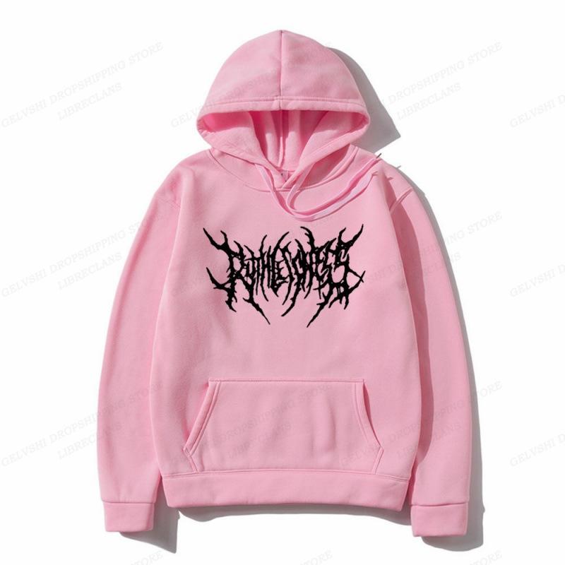 Felpa con Cappuccio Gotica Uomo Donna Felpe alla Moda Autunno Inverno Pile Streetwear Top