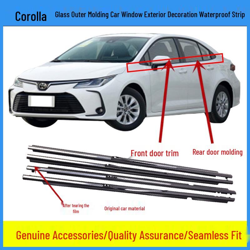 Custom Fit Water Barrier Trim for Toyota Corolla 2007-2019 Window Glass Rubber Strip