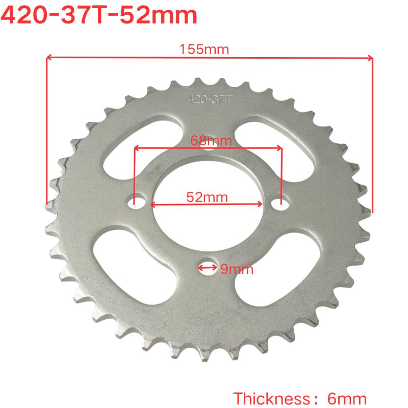 420-37T/41T/42T/48T/50T/60T Teeth Motorcycle Sprocket Rear Back Sprocket For110cc 125cc 140cc Dirt Pit Bike ATV Quad Buggy Kart