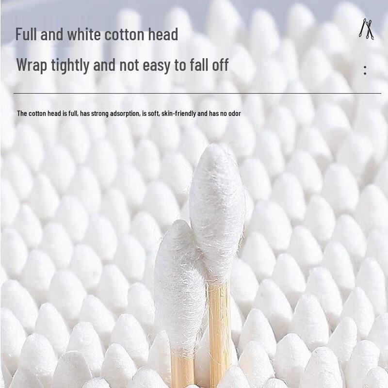 JINGRUIXIANG Disposable Double-Ended Cotton Swabs