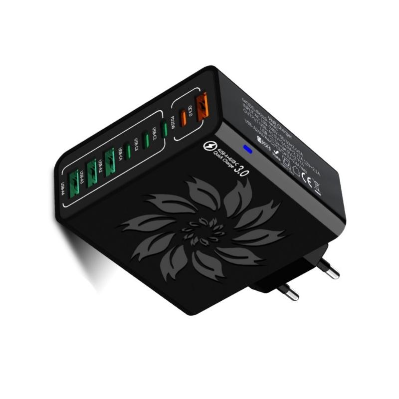 High Speeded USB Charger Adapter 8 Port Intelligent Power Delivery For Simultaneous Smartphones Tablets Multiple Devices