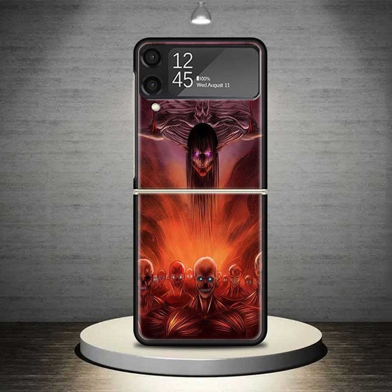 Attack-Titan Rumbling Phone Case For Samsung Galaxy Z Flip 7 6 5 4 3 5G Shockproof Cover Z Flip7 Flip6 ZFlip5 Flip3 Flip4 Luxury