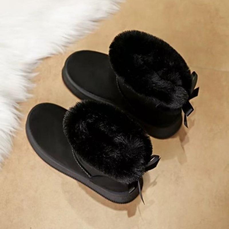 

Snow boots women s new winter velvet thickened waterproof and non-slip leather wool fashion platform cotton shoes 42 чёрный