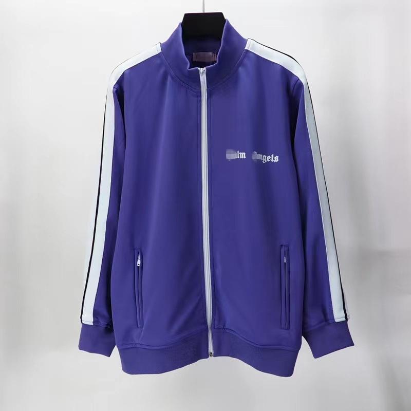 Wholesale cross-border trendy brand palm angel basic black and white striped stand-up collar jacket for men and women loose sports coat