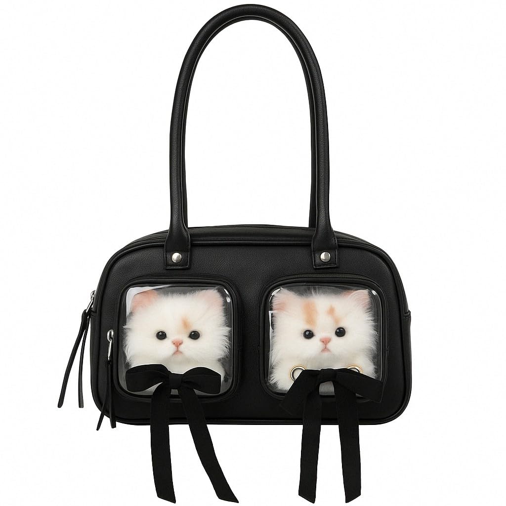 Stuffed Animal Ita Plush Toy Ita Oshikatsu Shoulder Oshi Otaku Activity [CLOGRATIA] Bag, Bag, Bag, Bag, Mini, Bag, Bag, Plush, (Black)