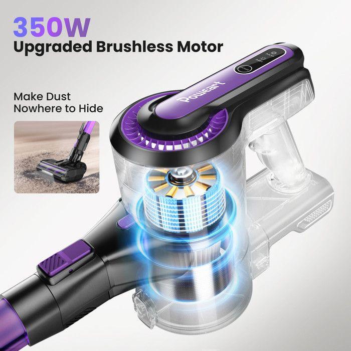 POWER V870 Handheld Vacuum Cleaner, Cordless Vacuum Cleaner, High Suction Power Reaching 26 kPa Purple