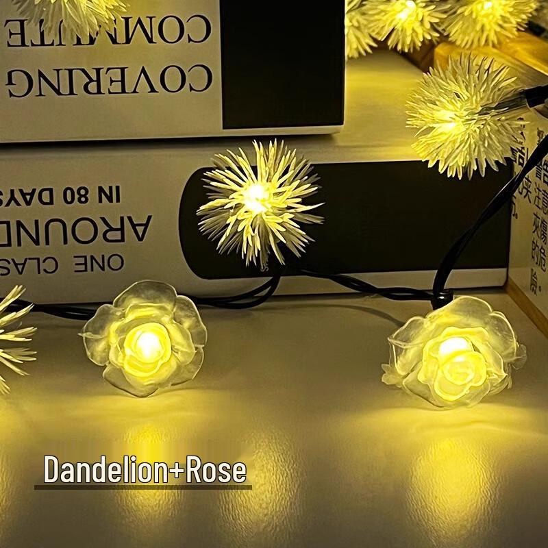 Shixun Solar Dandelion & Rose Outdoor String Lights
