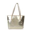Chic Large Capacity Tote Bag Stylish Minimalist Design For Women In Gold And Silver Colors