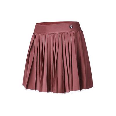 SS24 Einfarbiger atmungsaktiver Rock mit Unterwäsche, plissierter Tennisrock aus Webstoff, lässiger Rock für Damen, Röcke, Weinrot A11W423303FWI