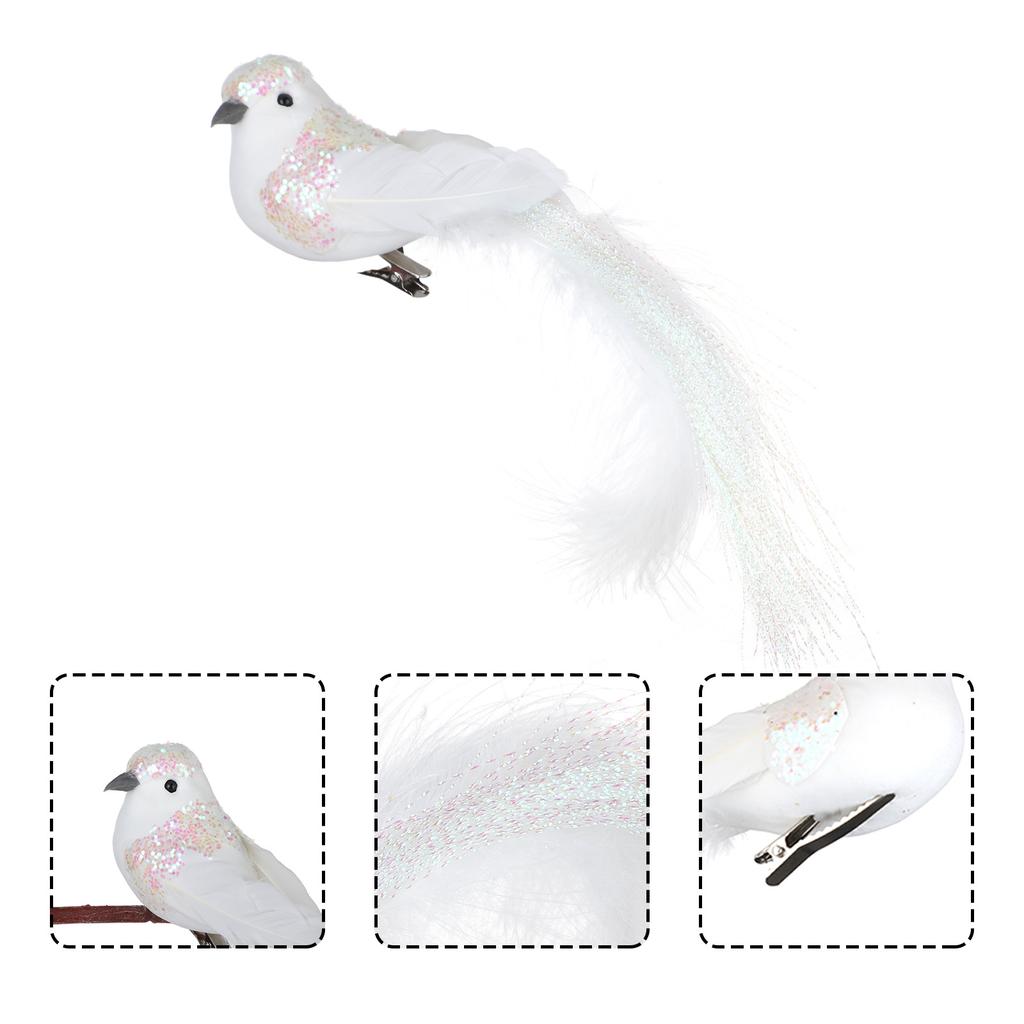 Beautiful Fake Feathers Artificial Bird 12pcs Christmas Tree Birds With Clip Xmas Pendant Drop Ornaments Home Garden Decoration