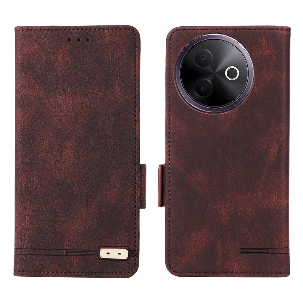 For vivo Y39 5G Case Leather Wallet Flip Phone Cover with Hardware Decor