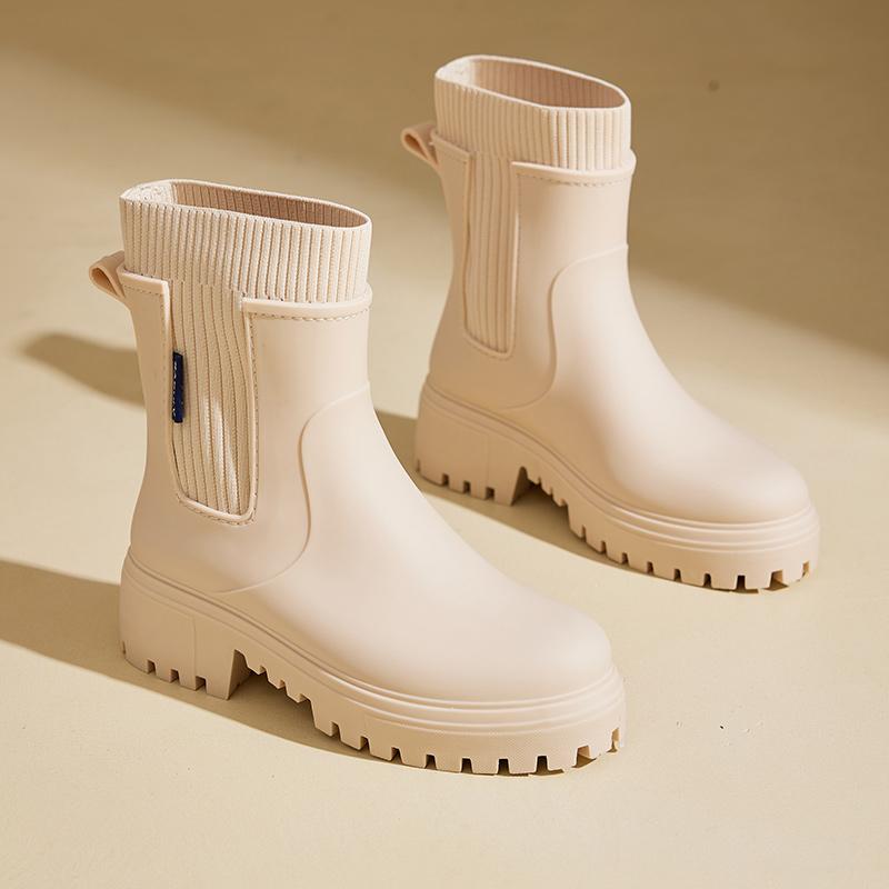 Damskie buty przeciwdeszczowe: Miękkie Kalosze, Styl, Odporne na Ścieranie Gumowe Buty, Niskie, Na Grubej Podeszwie, Stylowe Do Noszenia na Zewnątrz, Krótkie