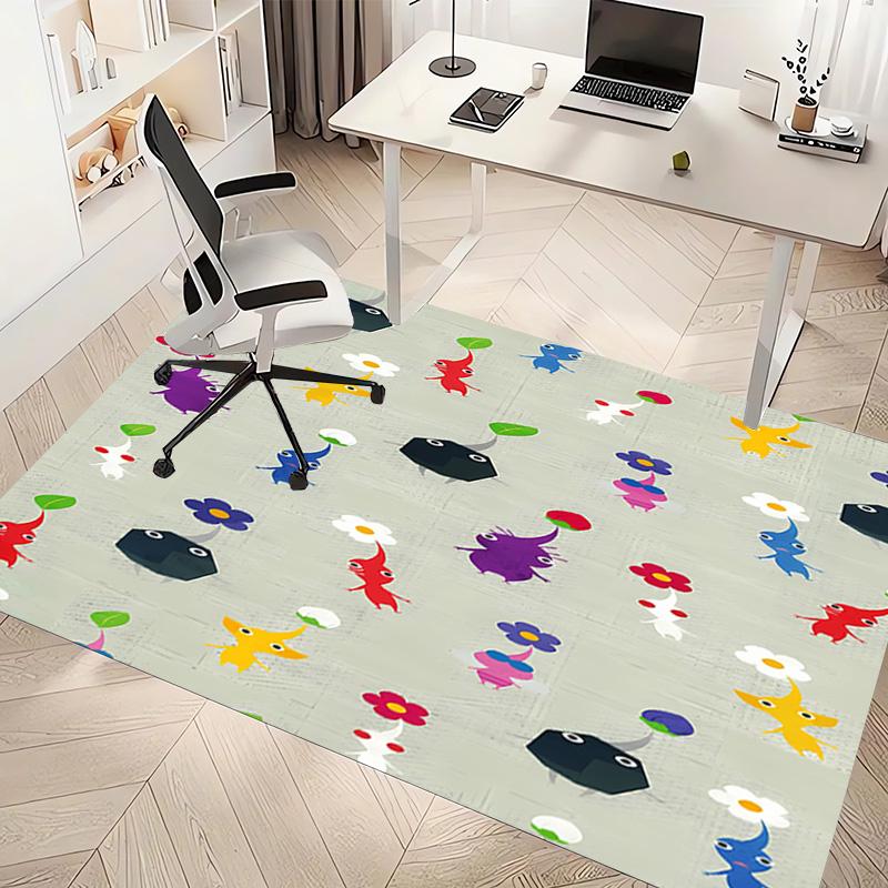 1pc Pikmin Print Area Rug - Soft, Washable Non-Slip Indoor Mat, Living Room, Home Office Decorative Rug,Office Decorative