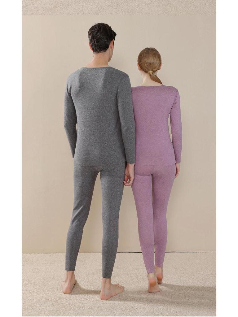 2025 New Autumn/Winter Wool Silk Warm Underwear Set for Couples - Women's and Men's Base Layer Pants