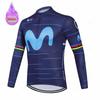 New 2025 Bicycle Winter Cycling Clothes Movistar Long Sleeve Clothing Riding Jersey Set Mtb Thermal Fleece Maillot Ropa Ciclismo