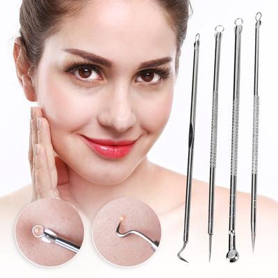 Sivilce Siyah Nokta Temizleyici Sivri Komedon Alma İğnesi Çift Başlı Sıkıştırma Halkası Alet Seti