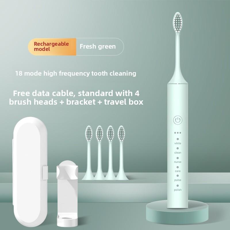 Elektryczny Zestaw Szczoteczek do Zębów Metalowy Trzonek 18-biegowy Dla Dorosłych Jasny Biały Automatyczne Ładowanie Wodoodporna Soniczna Miękka Włosie Szczoteczka dla Pary