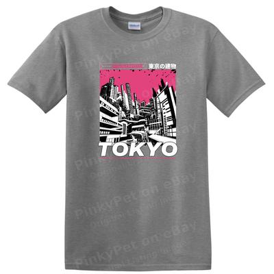 Tokyo Cityscape Graphic Art T Shirt Urban Skyline Print Tee Retro Style