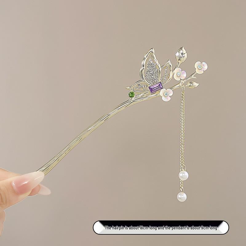 Tassel Flower Hairpin: Elegant Chinese Style Hanfu & Qipao Hair Accessory for Women