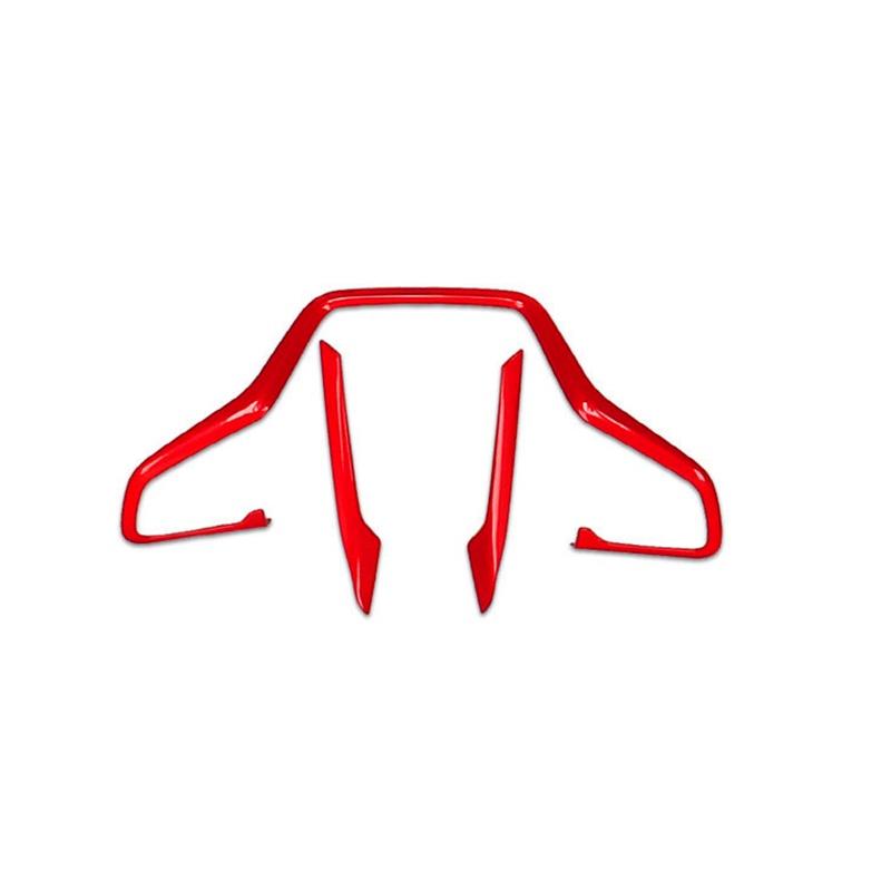 3Pcs Car Interior Steering Wheel Cover Trim Red Auto Interior Remodeling Decor for Honda Civic 10th 2016-2018