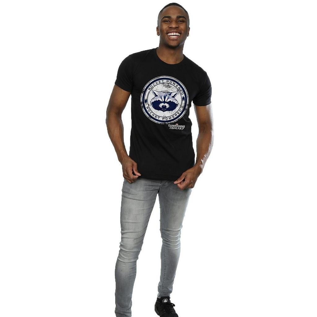 Guardians Of The Galaxy Herren-Baumwoll-T-Shirt „Rocket Powered“.