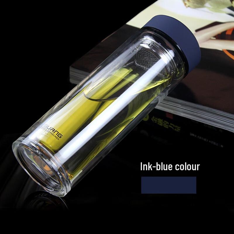 Fuguang Double Wall Glass Bottle with Lid