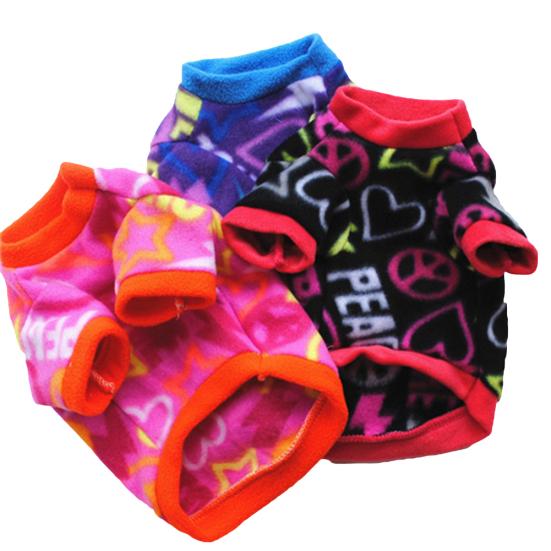 Pet Dog Puppy Winter Soft Warm Heart Star Print Clothes Coat Costume Apparel