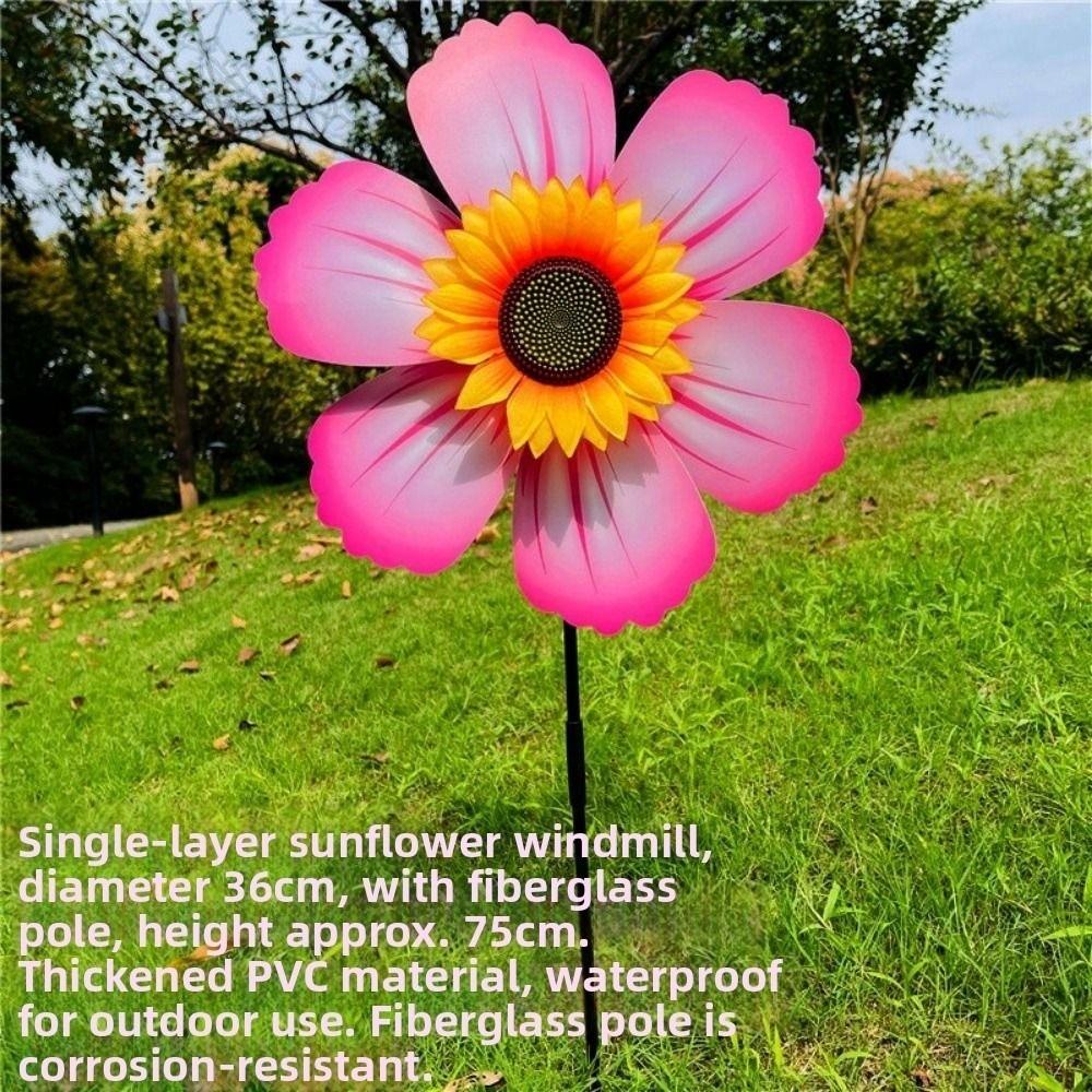 PVC Rotating Sunflower Multistyles Stake Standing Lawn Flower Pinwheel  Outdoor Party Picnic Decor