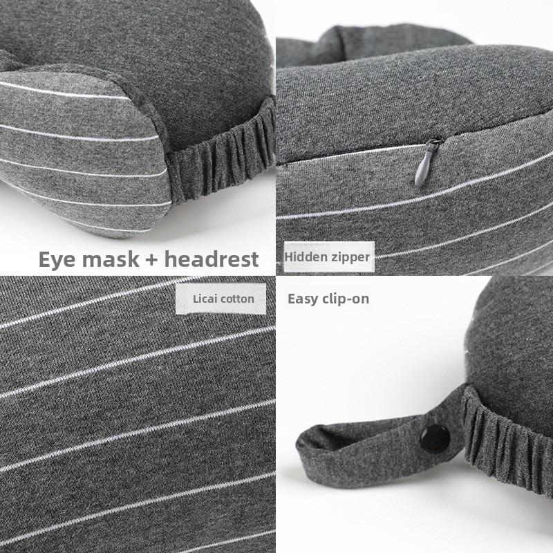 1pcs 2-in-1 Eye Mask Neck Pillow Portable Travel Neck Support Pillow for Airplane Car Office Nap Comfortable Neck Cushion
