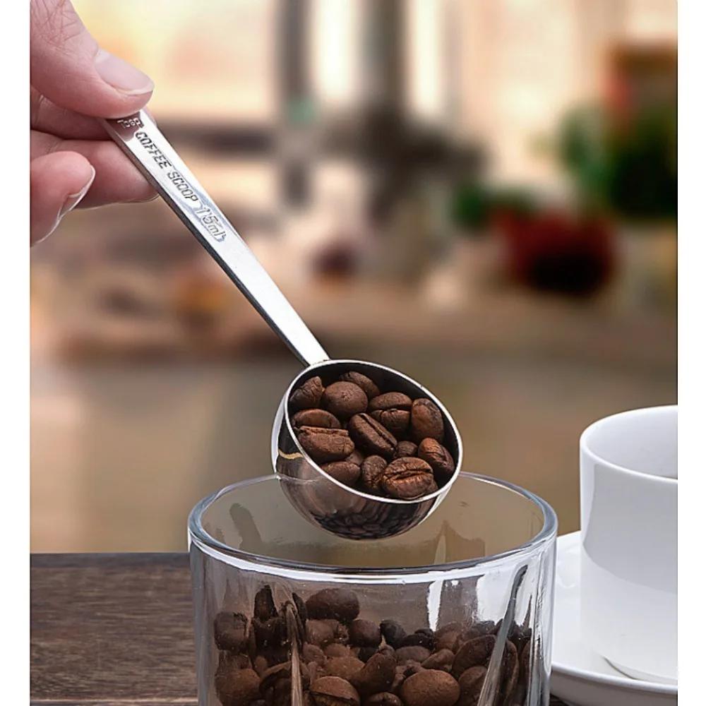 15/30ml coffee measuring spoon, stainless steel milk powder long handle measuring spoon, kitchen creative coffee spoon