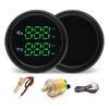 ZMFJH Digital Dual 52mm Gauge with Flash Alarm Red Green Oil Temperature+Oil Pressure Meter+Sensor 10mm for Marine Boat Auto Car