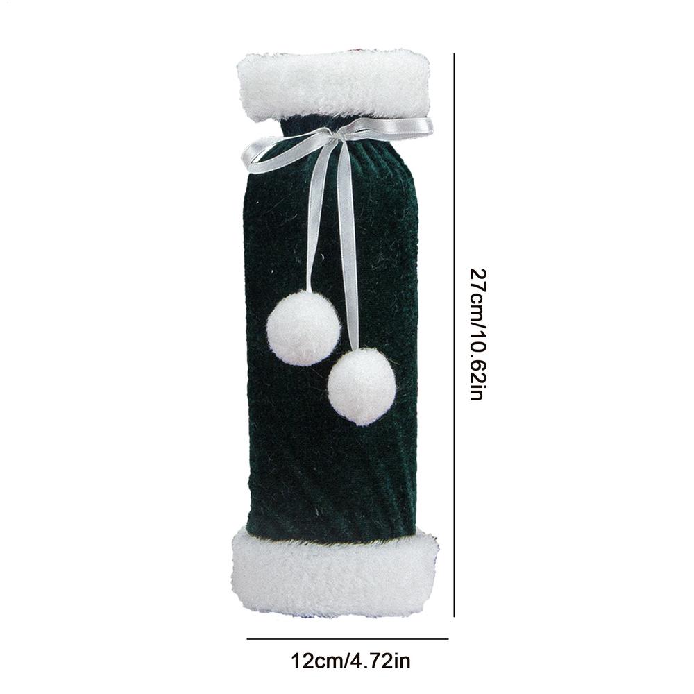Christmas Wine Bottle Cover Plush Dress Wine Bags Reusable Decorative Wine Accessories Velvet For Wine Bottles