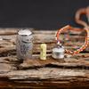 Titanium Steel Lengyan Mantra Pendant Necklace - Retro, Openable Amulet for Men & Women