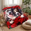 Sunglass Dog Holding Soccer Ball Theme blanket Lightweight Warm Flannel Blanket Decorative Throw Blanket for Home Decoration