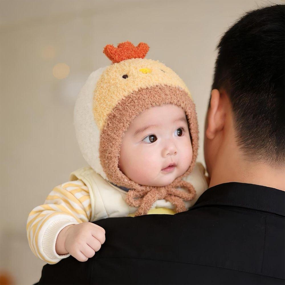 Thick Infant & Toddler Cartoon Plush Hat Knitted Animal Earflap Hat Winter Baby Hat Outdoor Wear