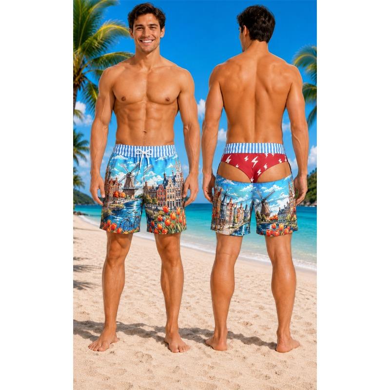 Pantalon de plage motif fesses factices amusant Décontracté 2026 Été Nouveau Homme Impression 3D Short de plage de vacances Cadeau de voyage pour hommes Shorts