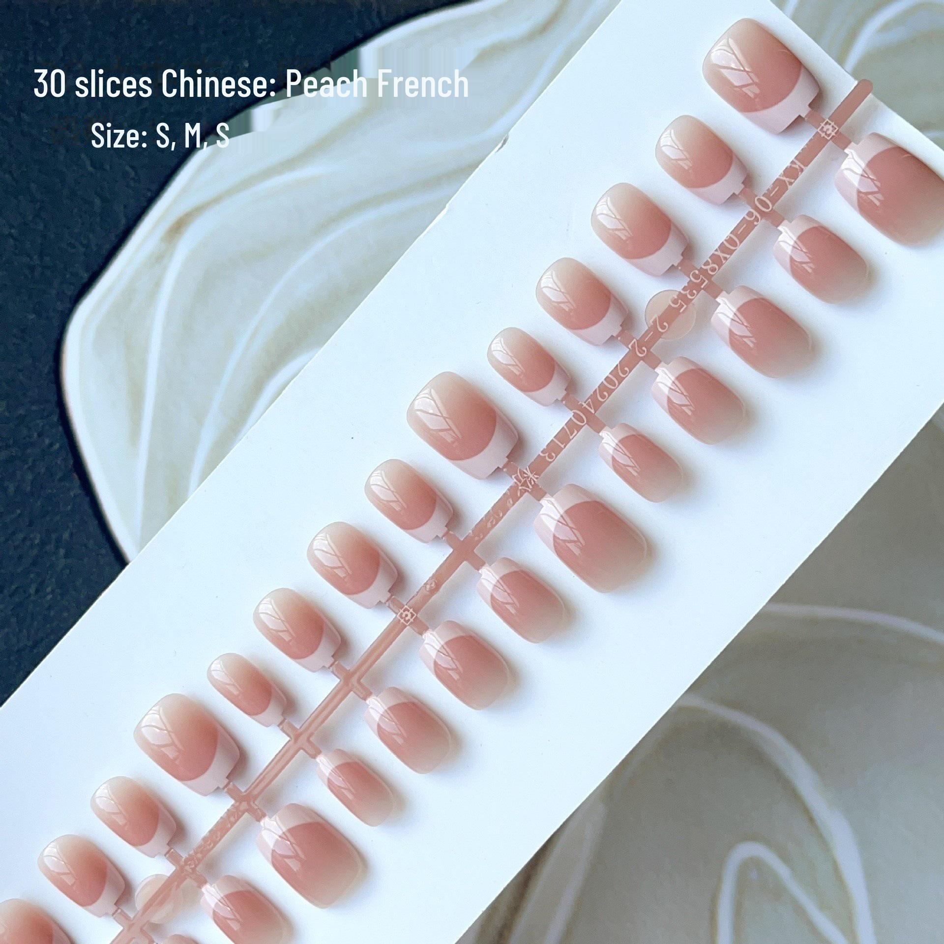 

Набор из 30 предметов для французского градиентного маникюра в персиковом цвете: Изготовленный вручную, разборный, элегантный и современный дизайн. Short T, Sizes S, M, S персиковый