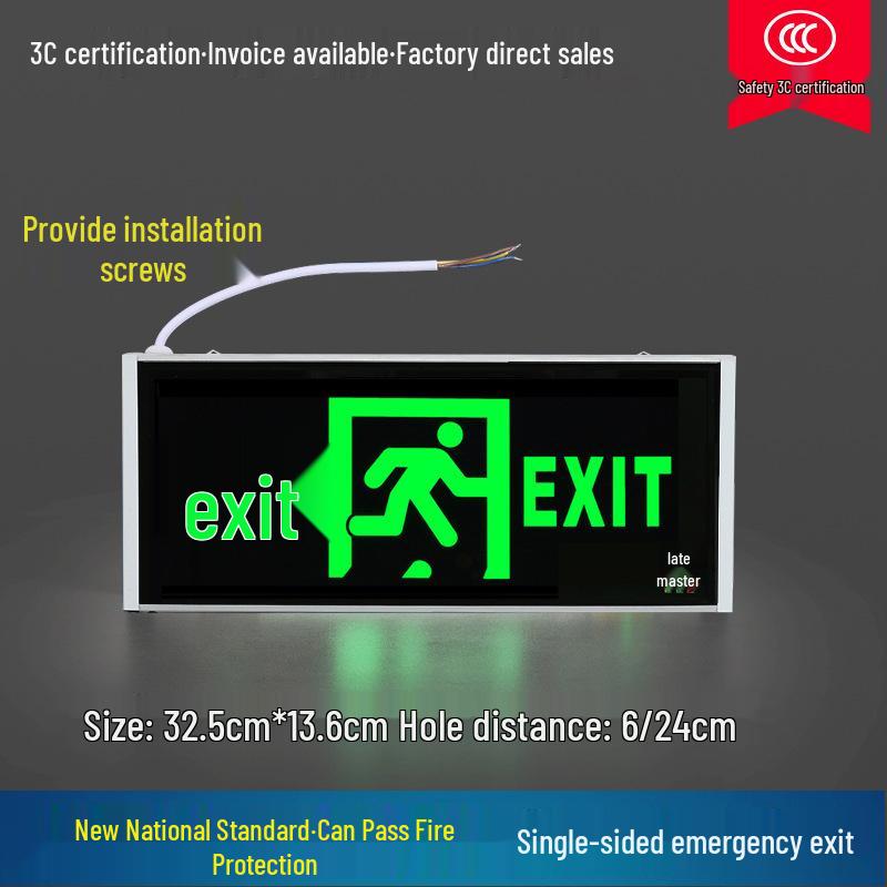 LED Brand Nöduitgångsskylt - Säkerhetsutrymningsindikator för trapphus och korridorer