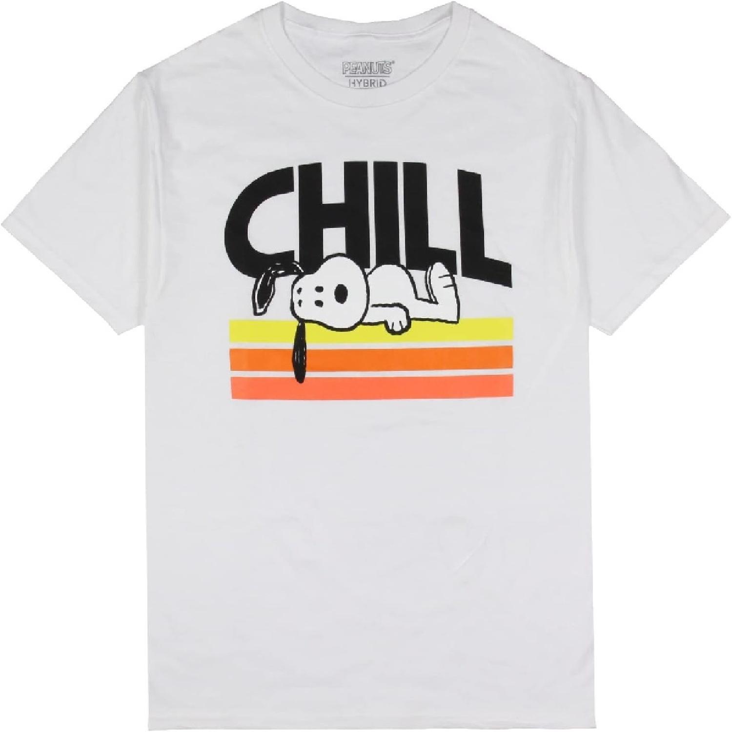 Peanuts Men s Snoopy Chill Relaxing Vintage Stripes Graphic T-Shirt XXXXXL белый